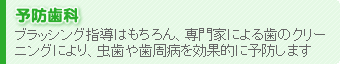 予防歯科 - ブラッシング指導はもちろん、専門家による歯のクリーニングにより、虫歯や歯周病を効果的に予防します
